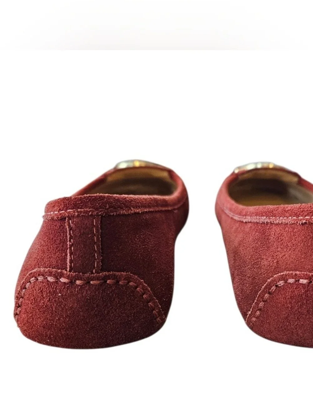 Michael Kors Rust Suede MK Logo Slip-On Flats